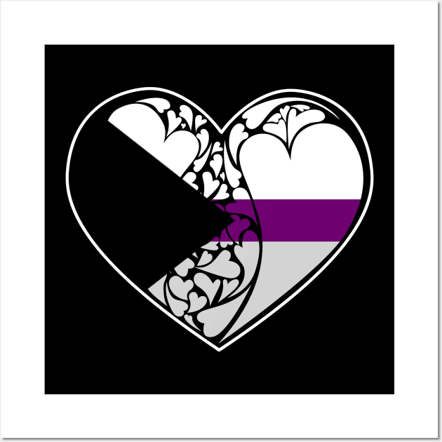 Demisexual Flag LGBT+ Heart Wall Art by aaallsmiles